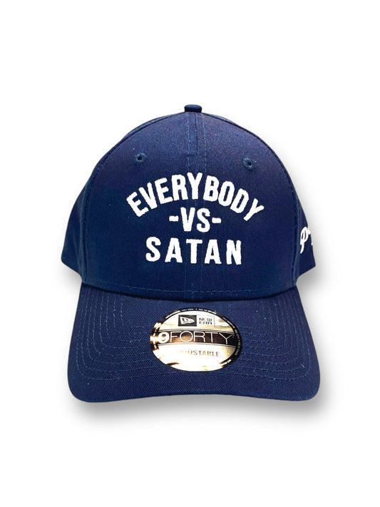 Everybody -Vs - Satan New Era Embroidered Navy & White Structured Cap