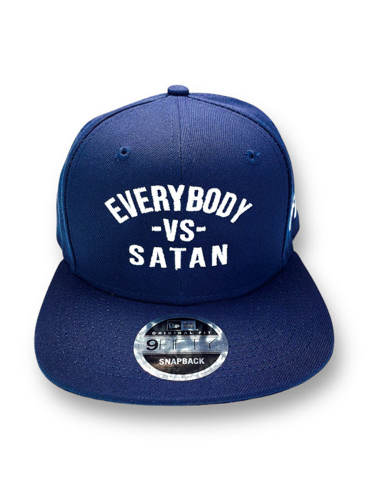 Everybody -Vs- Satan New Era Navy & White Flat Bill Snapback Cap