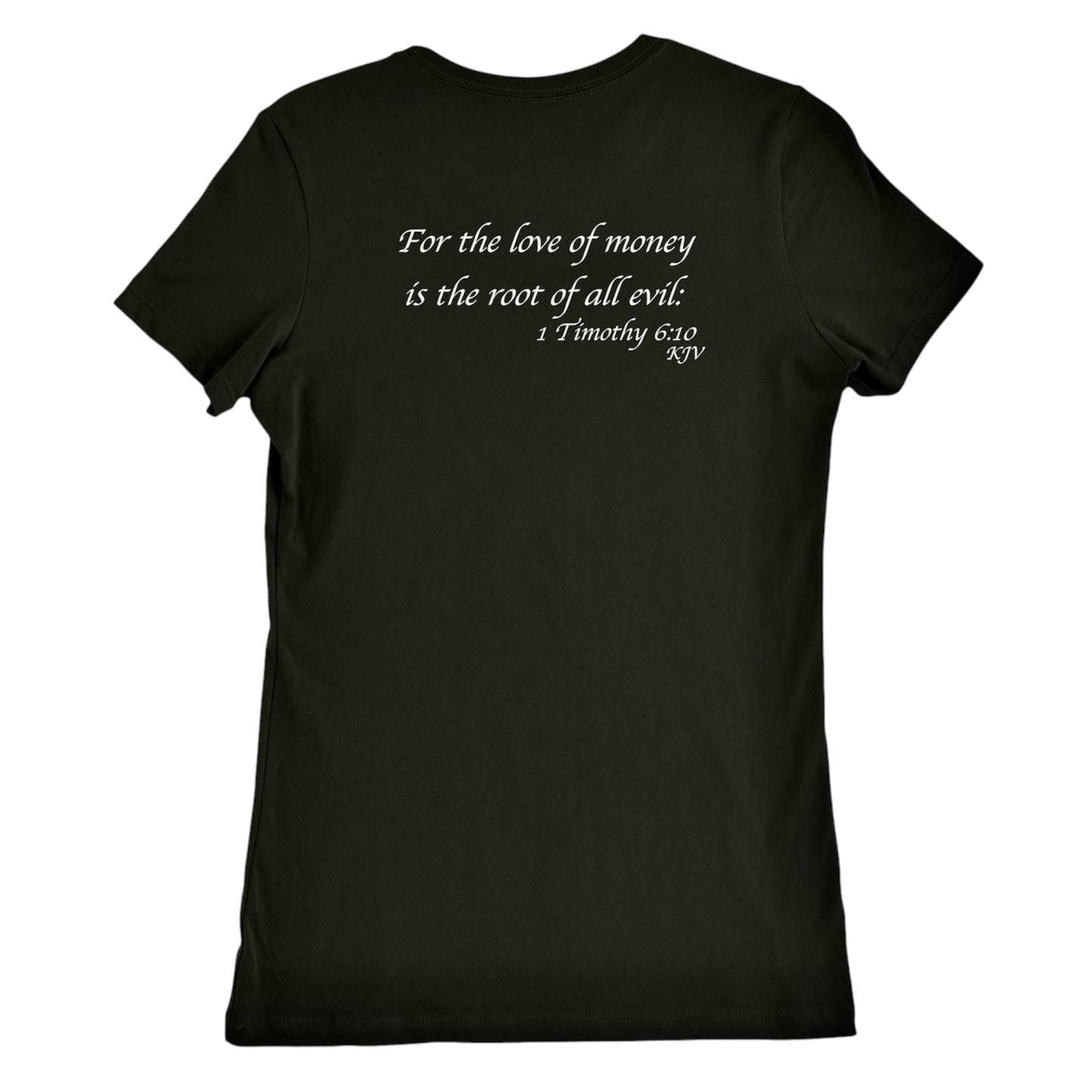 For The Love Of God Womens Black & White Slim-fit T Shirt