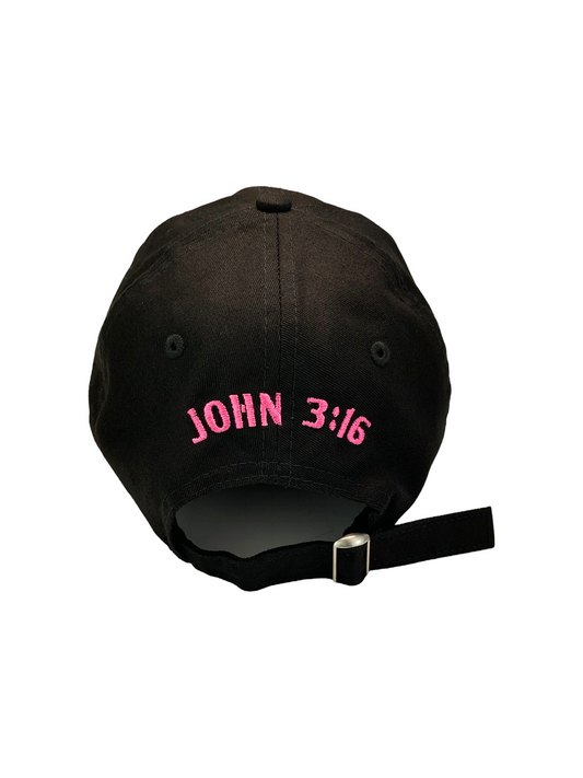 John 3:16 New Era Embroidered Black & Pink Unstructured Cap