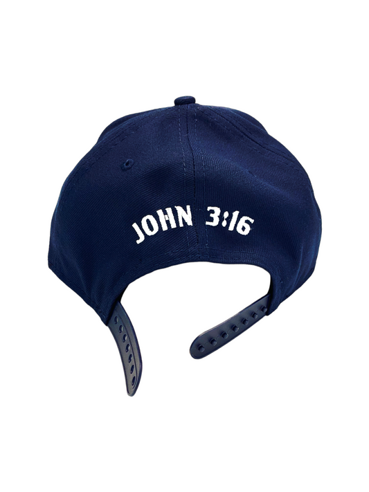 John 3:16 New Era Embroidered Navy & White Flat Bill Snapback Cap