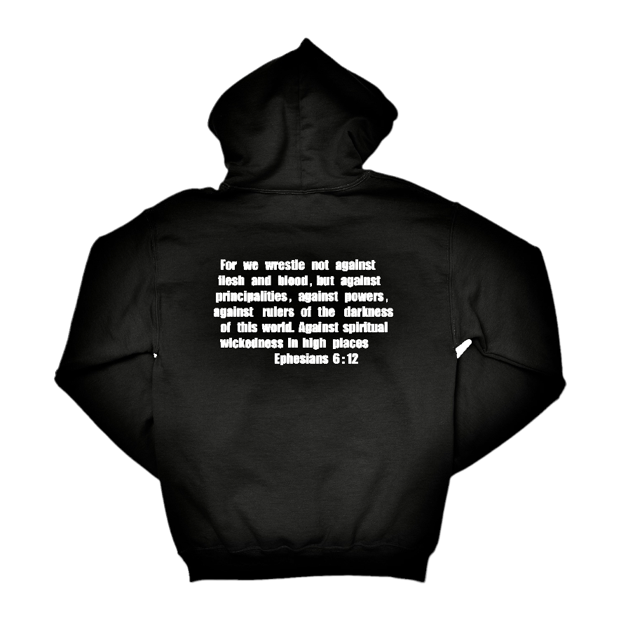 EVS Ephesians 6:12 Black & White Hoodie