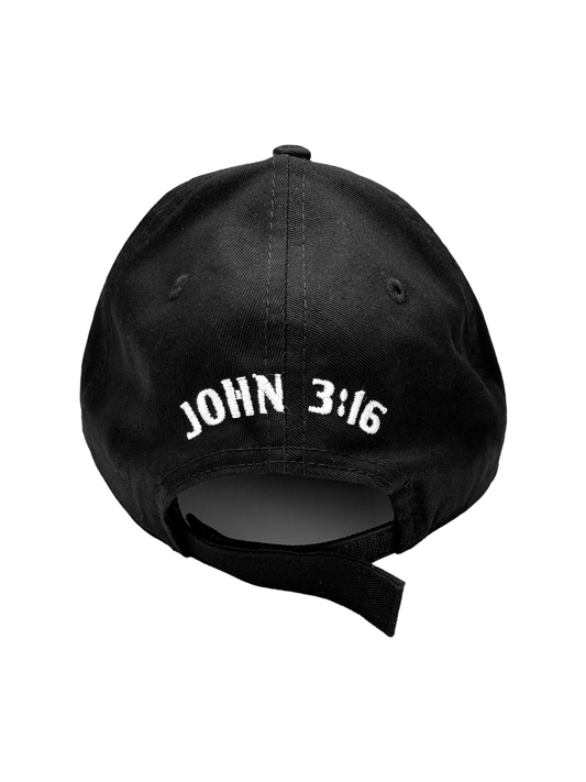 John 3:16 New Era Embroidered Black & White Structured Cap