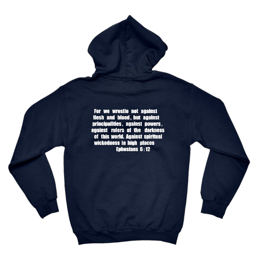 EVS Ephesians 6:12 Navy & White Hoodie