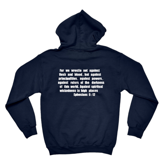 EVS Ephesians 6:12 Navy & White Hoodie
