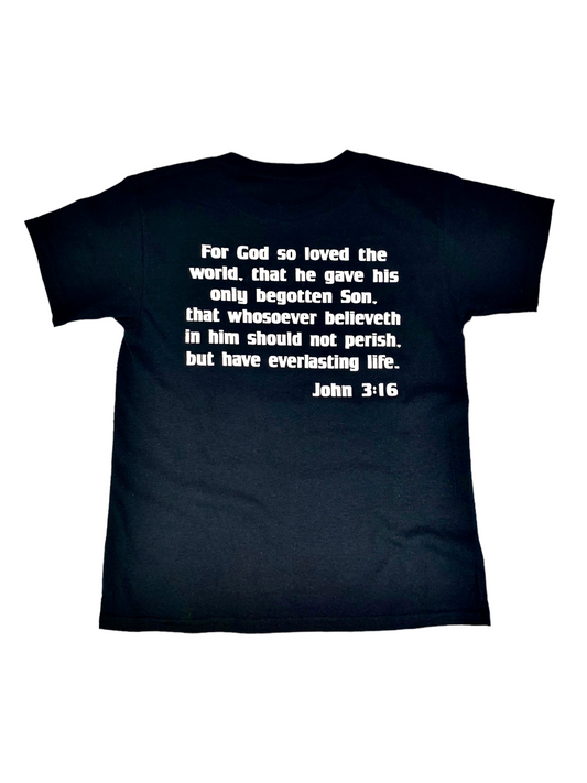 John 3:16 Youth Tee (Black & White)