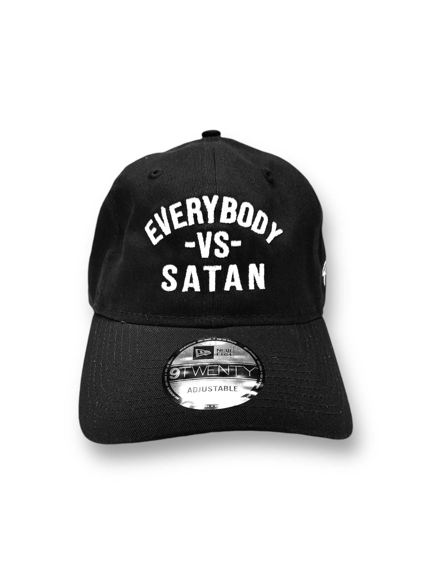 Everybody -Vs - Satan New Era Embroidered  Black & White  Unstructured Cap