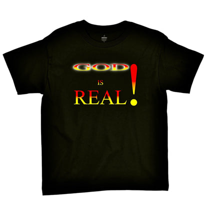 God Is Real Black/ Red & Yellow Youth T-shirt