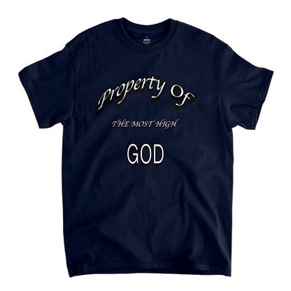 Property Of The Most High Navy Blue Unisex T-Shirt