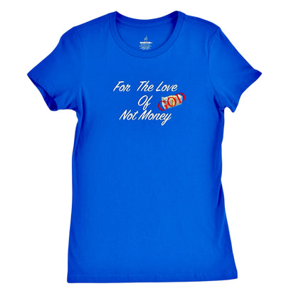 For The Love Of God Women's Royal Blue & White Slim-fit T- Shirt