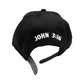 John 3:16 New Era Embroidered Black & White Flat Bill Snapback Cap